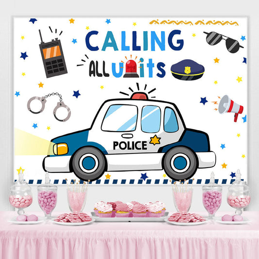 Lofaris Calling All Units Lovely Cartoon Birthday Backdrop