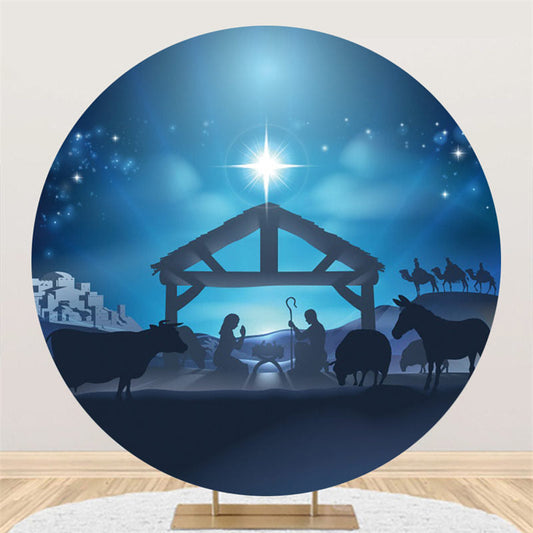 Lofaris Camel Desert Night Happy Birthday Round Backdrop For Party