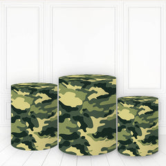Lofaris Camouflage Pattern Pedestal Cover Green Theme Cake Table