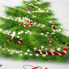 Lofaris Candy Cane Glitter Star Christmas Tree Wall Tapestry