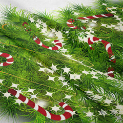 Lofaris Candy Cane Glitter Star Christmas Tree Wall Tapestry