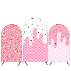 Lofaris Candy Theme Pink And White Arch Backdrop Kit for Birthday