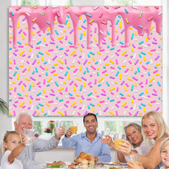 Lofaris Candyland Pink Dessert Colorful Happy Birthday Backdrop