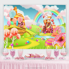 Lofaris Candyland Theme Lovely Cartoon Dessert Birthday Backdrop