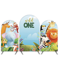 Lofaris Cartoon Animals Theme Wild One Birthday Arch Backdrop Kit