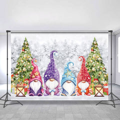 Lofaris Cartoon Christmas Rudolph Dolls Snow Backdrops