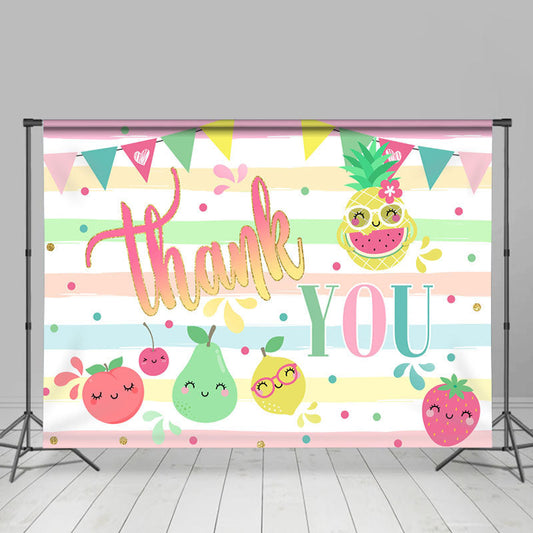 Lofaris Cartoon Cute Fruit Thank You Happy Mothers Day Backdrop
