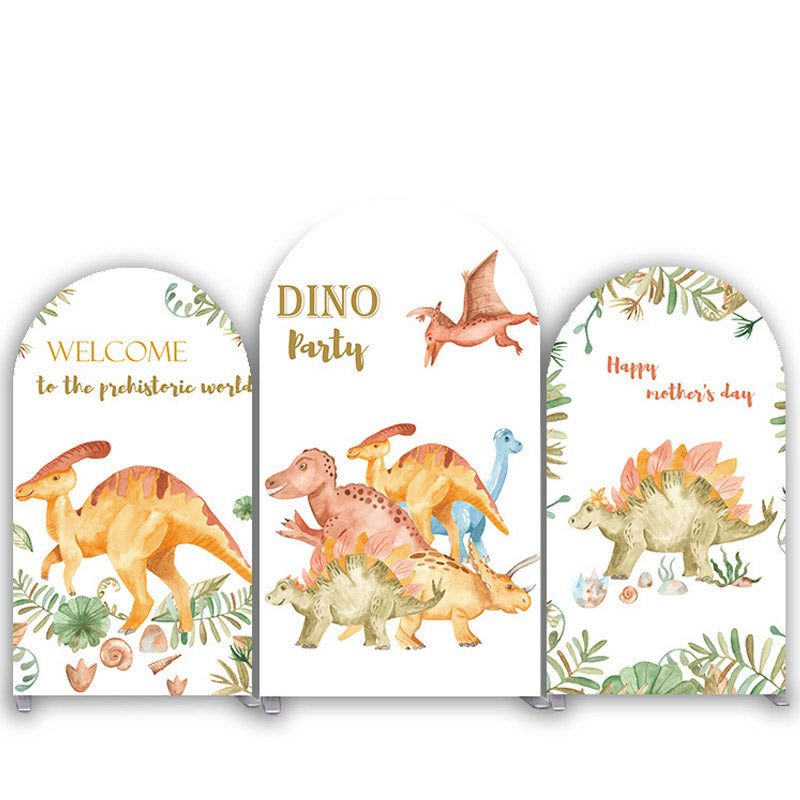 Lofaris Cartoon Dinosaur Happy Birthday Arch Backdrop Kit
