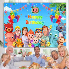 Lofaris Cartoon Film Backdrop for Happy Birthday Family Party