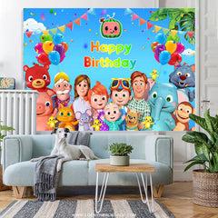 Lofaris Cartoon Film Backdrop for Happy Birthday Family Party