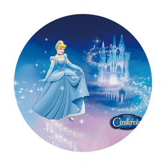 Lofaris Cartoon Glitter Castle Round Princess Birthday Backdrop