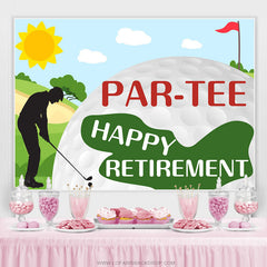 Lofaris Cartoon Golf Par-tee Happy Birthday Backdrop Banner