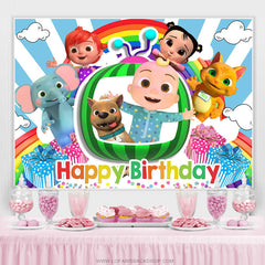 Lofaris Cartoon Happy Children Birthday Party Backdrop