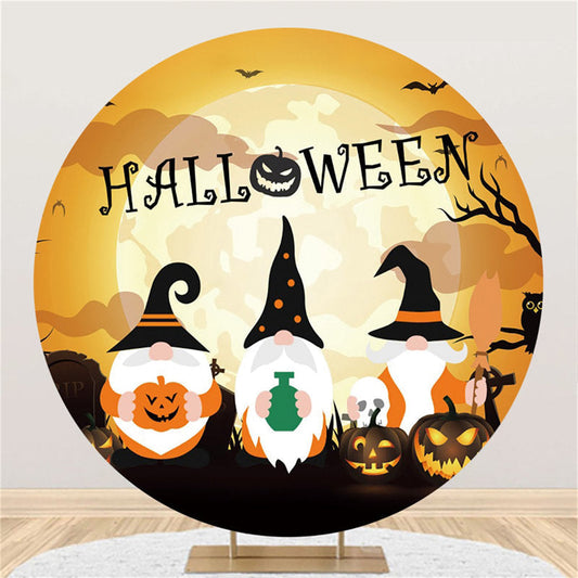 Lofaris Cartoon Long Bearded Dwarf Doll Halloween Circle Backdrop