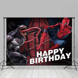 Load image into Gallery viewer, Lofaris Cartoon Monster And Hero Black White Birthday Backdrop
