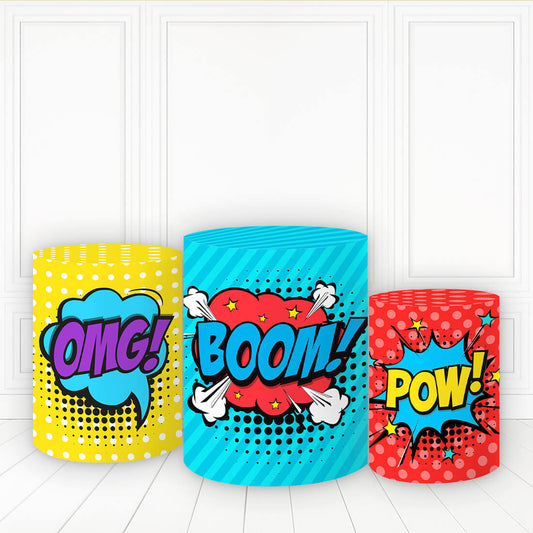 Lofaris Cartoon Pattern Pillar Wrap Printed Fabric Pedestal Cover