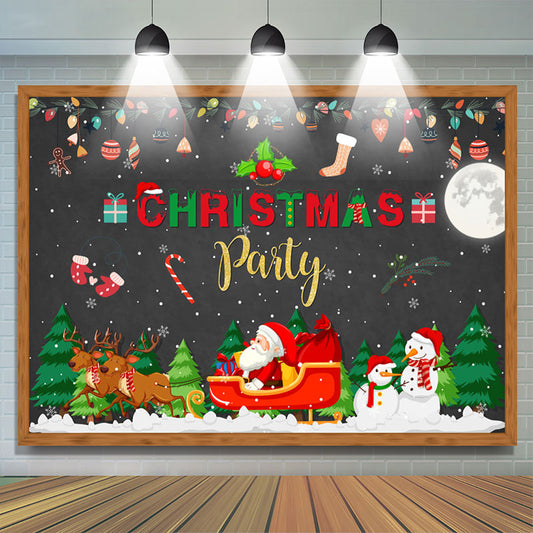 Lofaris Cartoon Santa Claus With Lovely Gifts Holiday Backdrop