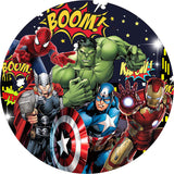 Load image into Gallery viewer, Lofaris Cartoon Super Heroes Round Birthday Backdrop Kit For Boy