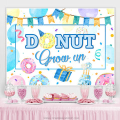 Lofaris Cartoon Theme Our Donut Grow Up Happy Birthday Backdrop