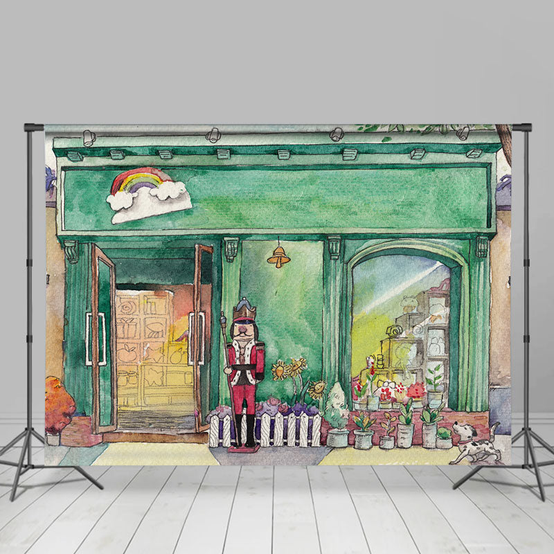Lofaris Cartoon Theme Toy Store Lovely Rainbow Holiday Backdrop