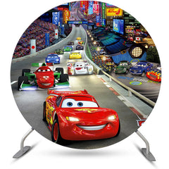 Lofaris Cartoon Themed Car Birthday Circle Backdrop Kit For Boy
