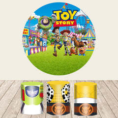 Lofaris Cartoon Toy And Amusement Park Round Backdrop Kit