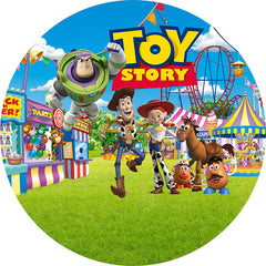 Lofaris Cartoon Toy And Amusement Park Round Backdrop Kit