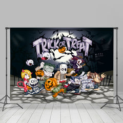 Lofaris Cartoon Trick Or Treat Halloween Night Boo Party Backdrop