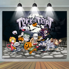Lofaris Cartoon Trick Or Treat Halloween Night Boo Party Backdrop