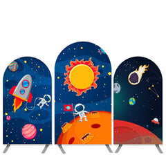 Lofaris Cartoon Universe Space Theme Birthday Arch Backdrop Kit
