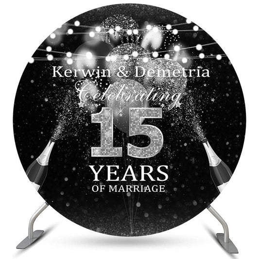 Lofaris Celebrate 15 Year Of Marriage Round Anniversary Backdrop