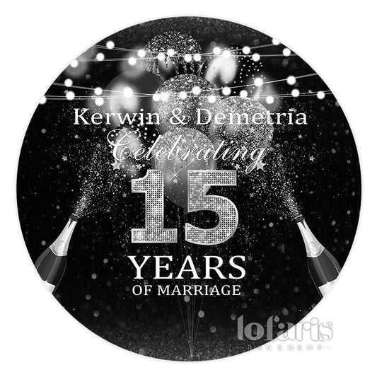 Lofaris Celebrate 15 Year Of Marriage Round Anniversary Backdrop