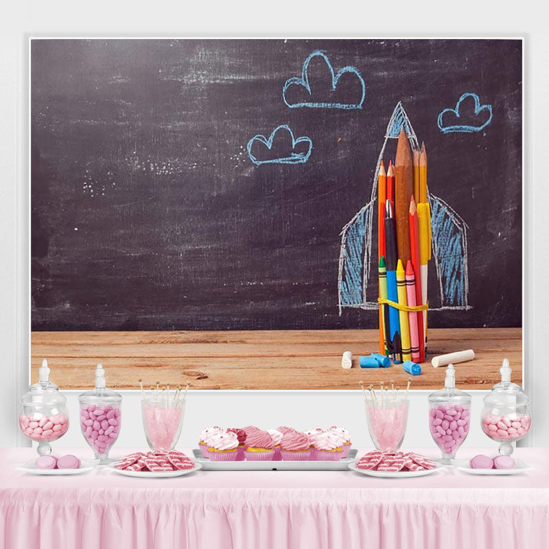 Lofaris Chalkboard Photo Backdrop Back to School Pencils Chalk