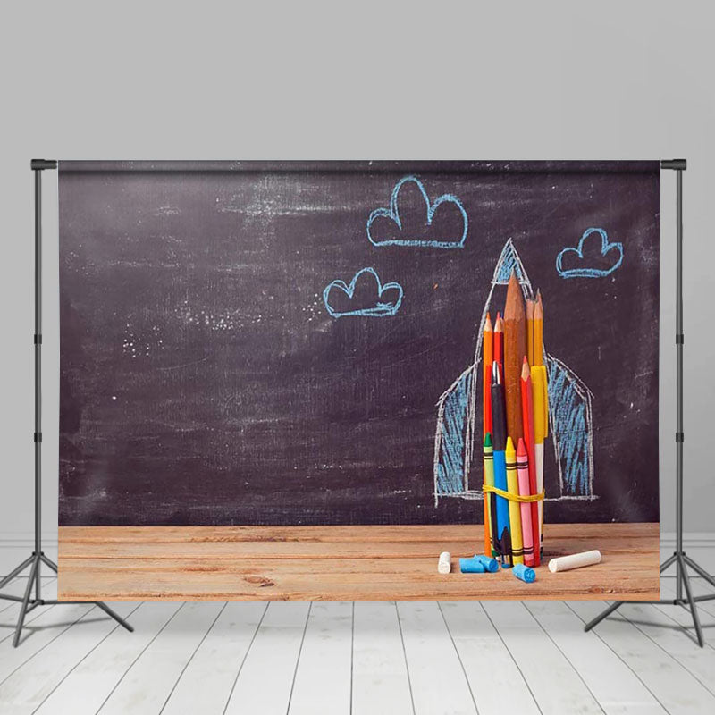 Lofaris Chalkboard Photo Backdrop Back to School Pencils Chalk
