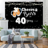 Load image into Gallery viewer, Lofaris Cheers And Beers To 40 Years Happy Birthday Backdrop