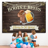 Load image into Gallery viewer, Lofaris Cheers To 50 Years Wooden Happy 50th Birthday Backdrop