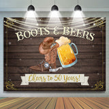Load image into Gallery viewer, Lofaris Cheers To 50 Years Wooden Happy 50th Birthday Backdrop