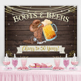 Load image into Gallery viewer, Lofaris Cheers To 50 Years Wooden Happy 50th Birthday Backdrop