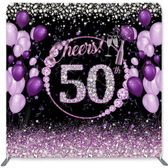 Lofaris Cheers To 50Th Double-Sided Backdrop for Birthday