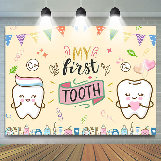 Lofaris Children 1st Birthday Backdrop For First Tooth Party