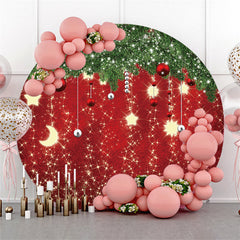 Lofaris Christmas Balls With Lights Circle Holiday Backdrop
