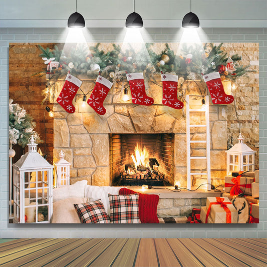 Lofaris Christmas Decoration House Theme Backdrop For Party