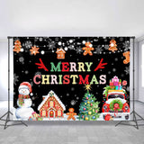 Load image into Gallery viewer, Lofaris Christmas Figures Black Bokeh Backdrop For Decoration
