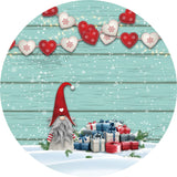 Load image into Gallery viewer, Lofaris Christmas Gift And Heart In Snow Wooden Round Backdrop