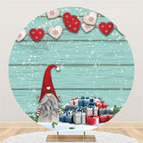 Load image into Gallery viewer, Lofaris Christmas Gift And Heart In Snow Wooden Round Backdrop