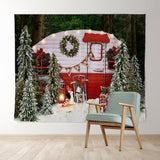 Load image into Gallery viewer, Lofaris Christmas Red Bus Backdrop Winter Snowy Forest Tree For Xmas Party