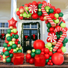 Lofaris Christmas Red Gold Green Candy Garland Balloon Arch Kit | Party Decorations