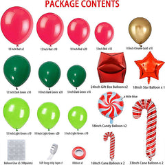 Lofaris Christmas Red Gold Green Candy Garland Balloon Arch Kit | Party Decorations
