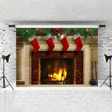 Load image into Gallery viewer, Lofaris Christmas Stocking And Fireplace Backdrop For Party