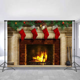 Load image into Gallery viewer, Lofaris Christmas Stocking And Fireplace Backdrop For Party